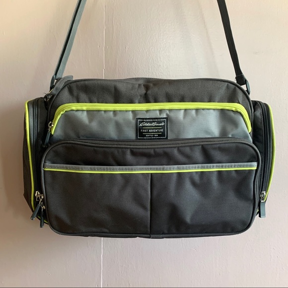 eddie bauer gray diaper bag